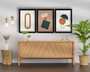 Wallity Cuadro Decorativo Enmarcado MDF 3 Piezas 38 x 53 cm